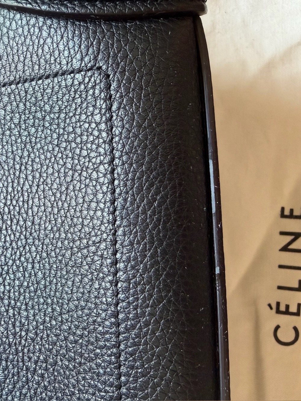 Celine Black Pebbled Leather Mini Luggage Tote - Picture 3 of 16